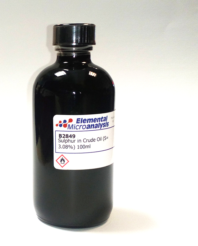 TEMPORARILY UNAVAILABLE

Sulphur in Crude Oil (S= 3.07%) 100ml                                                      See Cert 049423

Flamm. Liquid
UN1267 Class 3